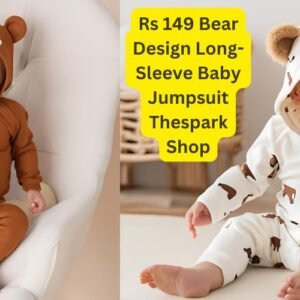 Rs 149 Bear Design Long-Sleeve Baby Jumpsuit Thespark Shop